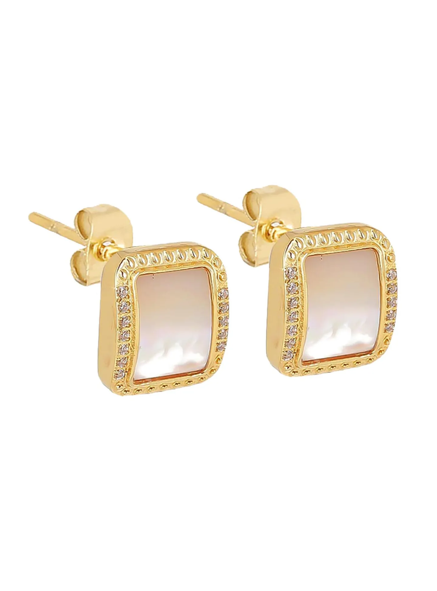 Boucles d'oreilles Zag Bijoux Eliane nacre oxydes