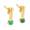 Boucles d'oreilles Zag Bijoux Asma acier doré_x005f_x000D_malachite