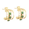 Boucles d'oreilles Zag Bijoux acier doré malachite