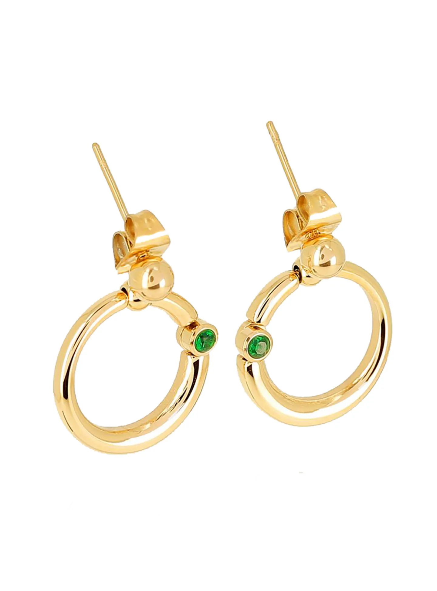 Boucles d'oreilles Zag Bijoux acier doré oxyde vert