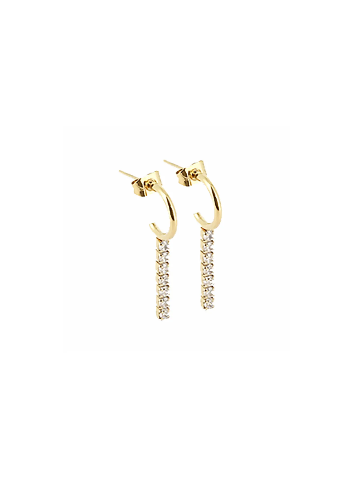 Boucles d'oreilles Zag Bijoux acier doré blanc_x005f_x000D_zirconium