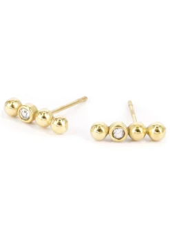 Boucles d'oreilles Zag Bijoux puce Muri nacre_x005f_x000D_Acier doré