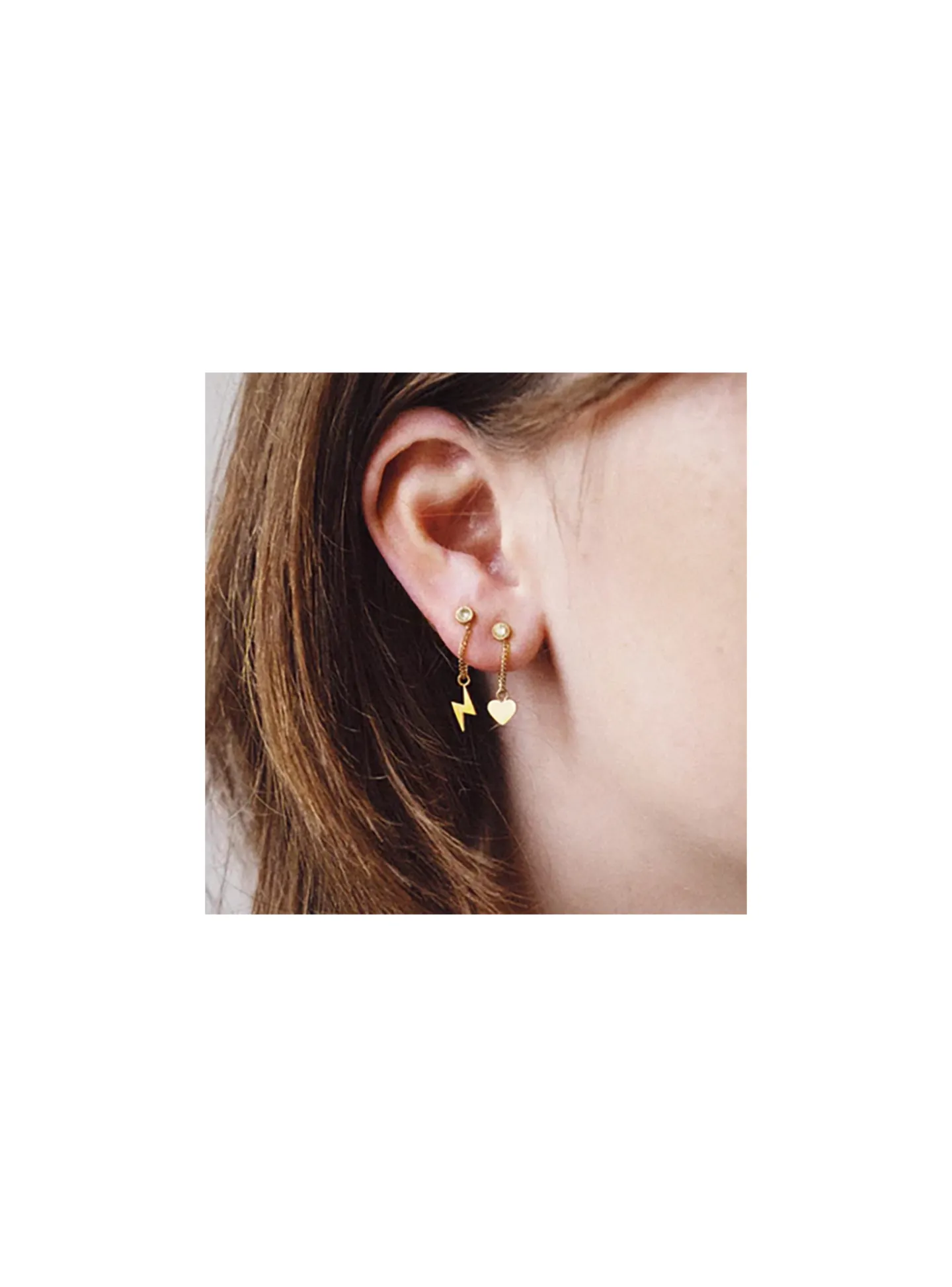 Boucles d'oreilles Zag Bijoux Roma acier doré