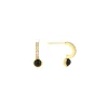 Boucles d'oreilles Zag demi-créoles noire et oxydes