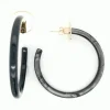 Boucles d'oreilles Zag doré noir