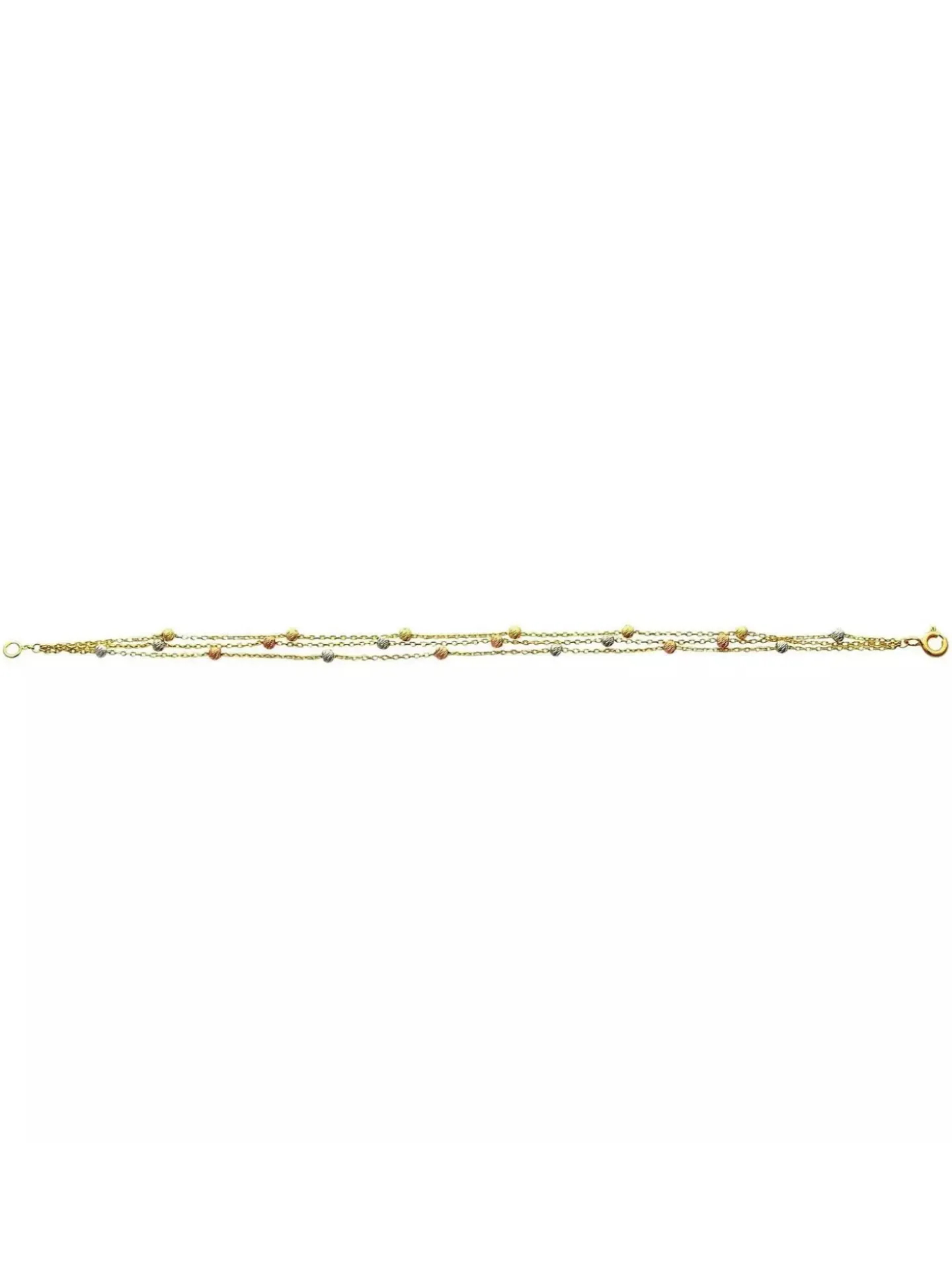 Bracelet 3 ors 18 carats boules facetées
