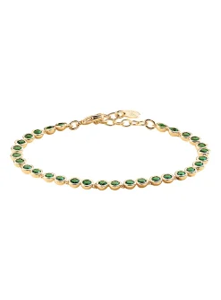 Bracelet Agatha Adamas laiton doré zirconium verts