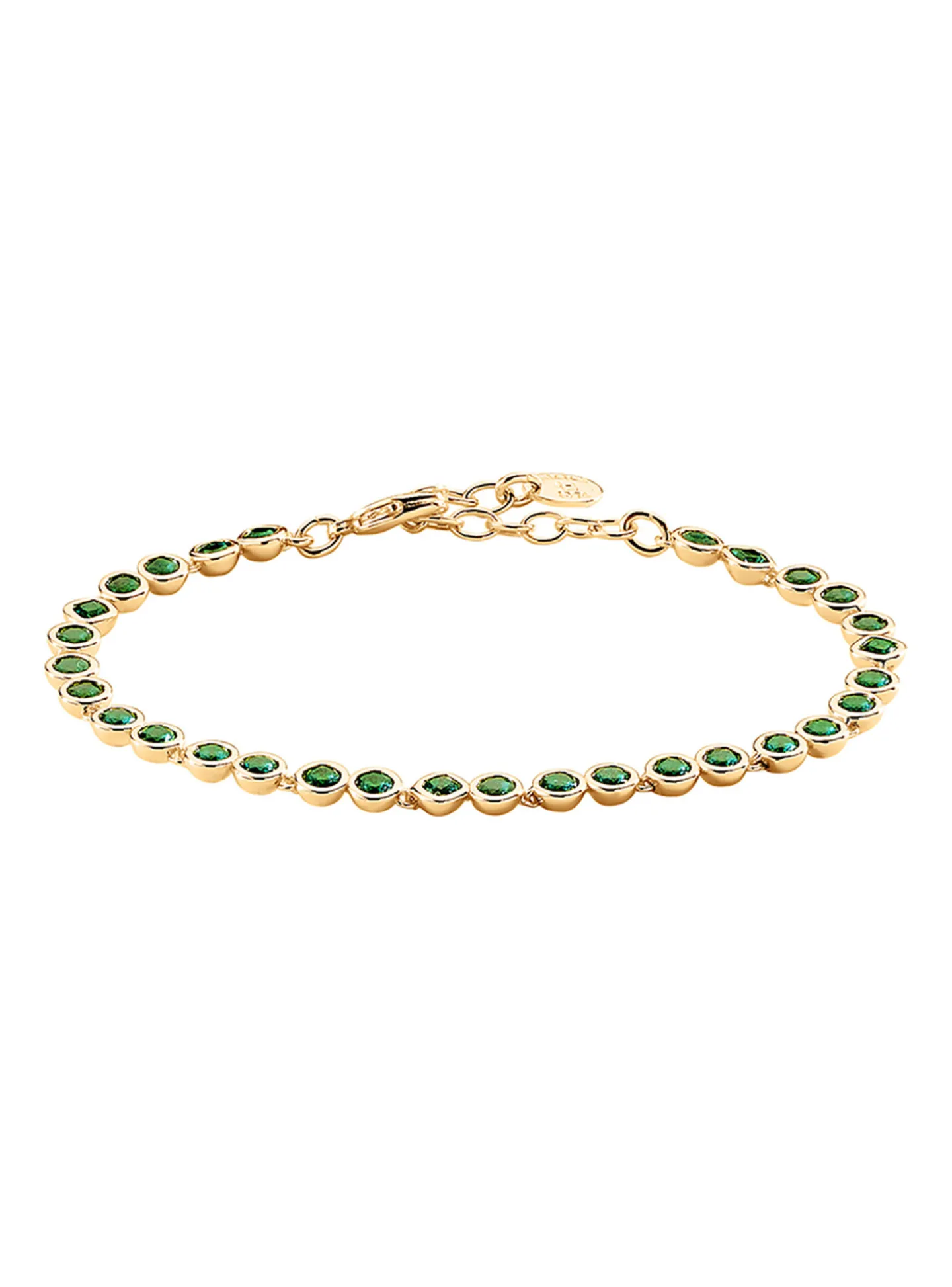 Bracelet Agatha Adamas laiton doré zirconium verts
