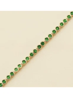 Bracelet Agatha Adamas laiton doré zirconium verts