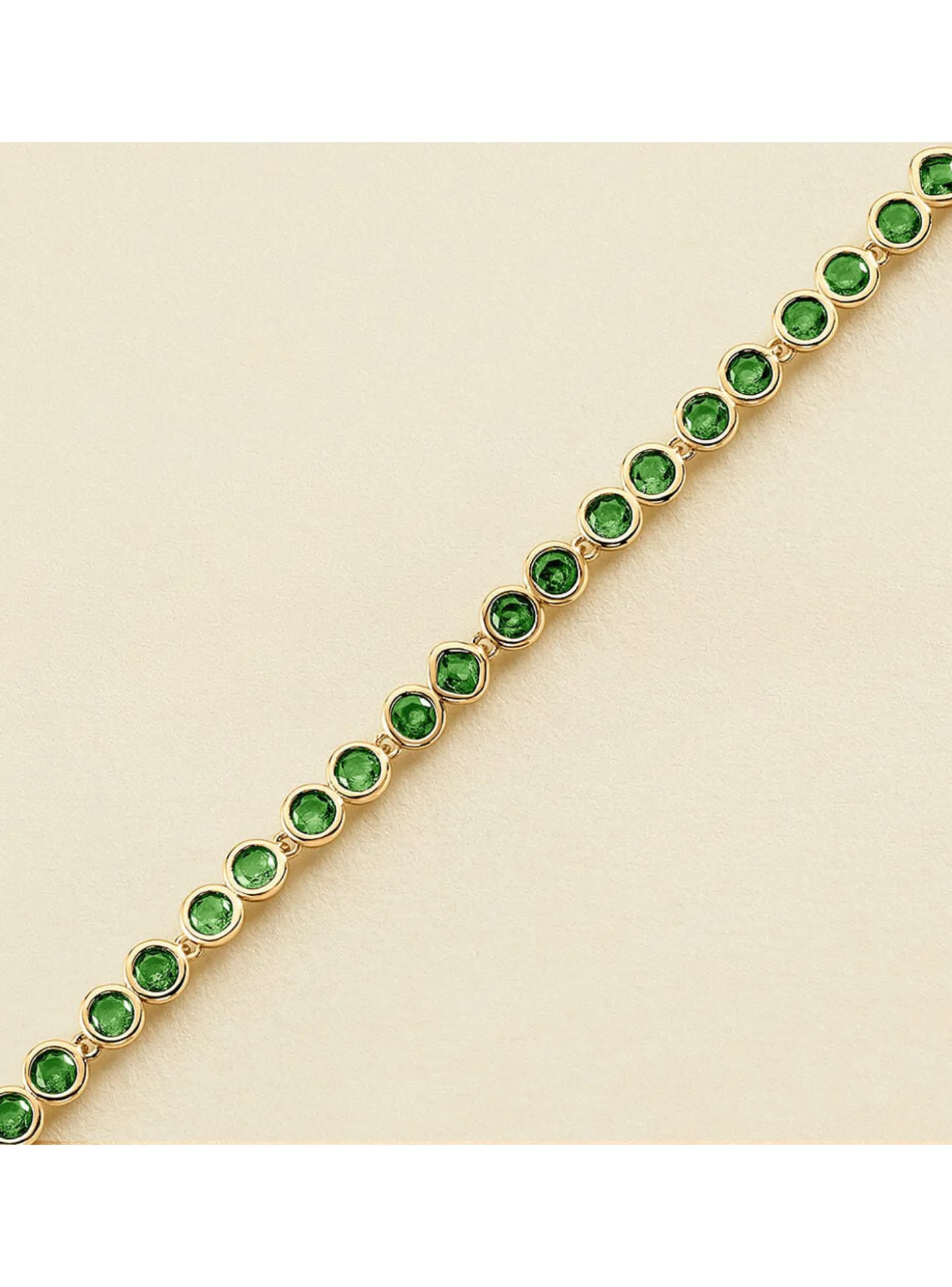Bracelet Agatha Adamas laiton doré zirconium verts