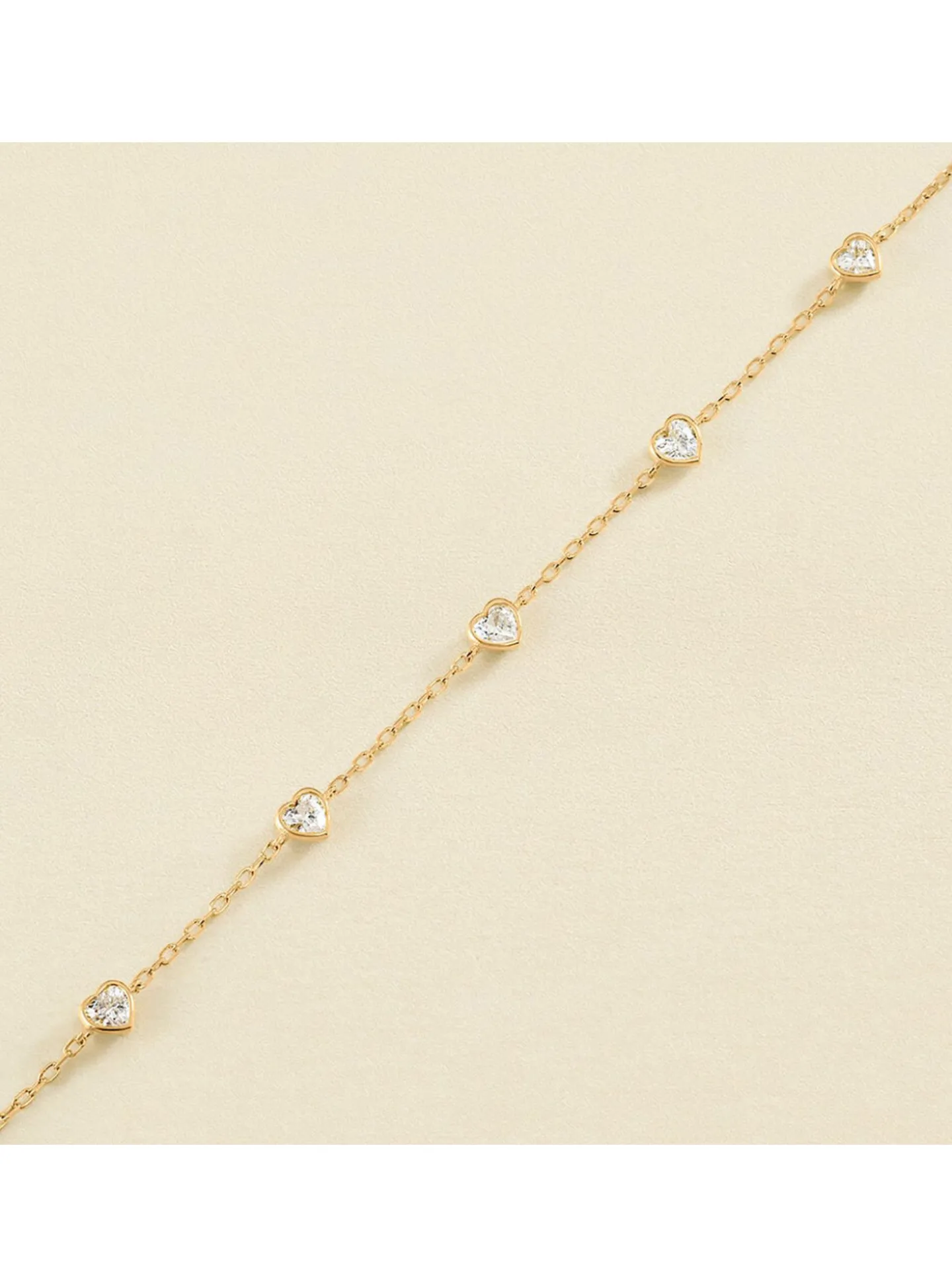 Bracelet Agatha Adorée argent doré coeurs oxydes