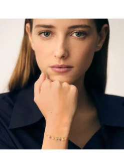 Bracelet Agatha Beloved argent doré pampilles oxydes_x005f_x000D_multicolores