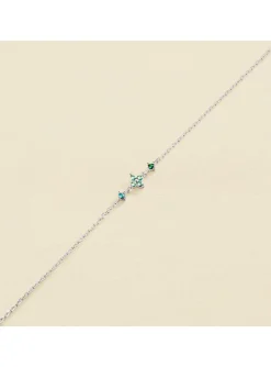Bracelet Agatha Beloved argent rhodié 3 motifs oxyde