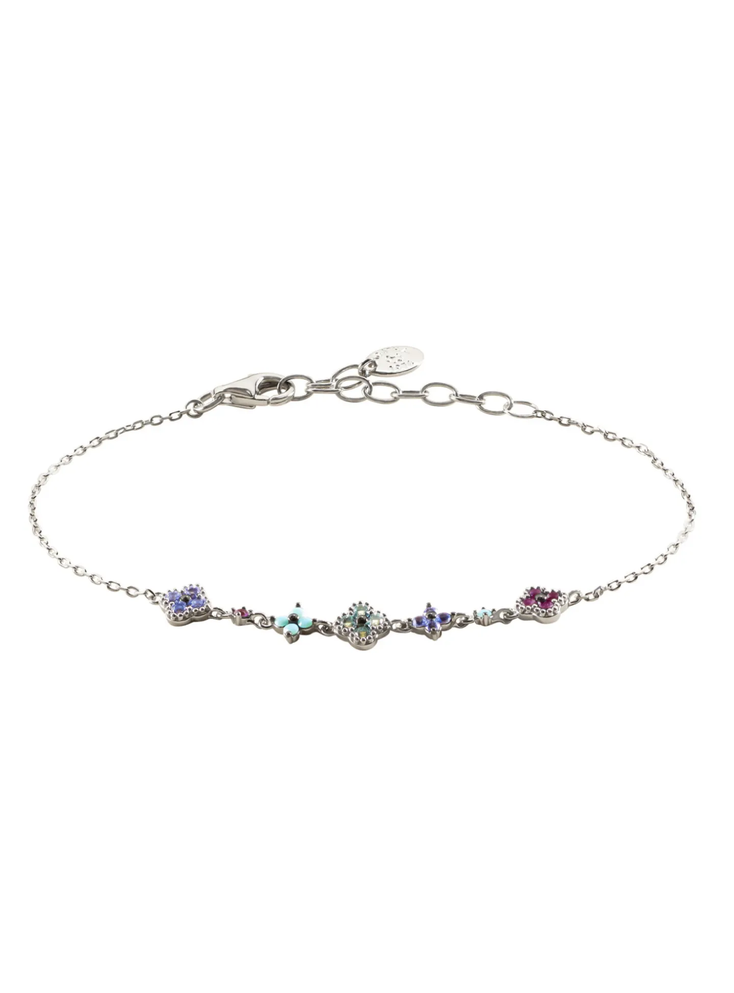 Bracelet Agatha Beloved en argent rangée fleurs