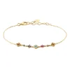 Bracelet Agatha Beloved en argent plaqué orligne de fleurs serties d'oxydes multicolores