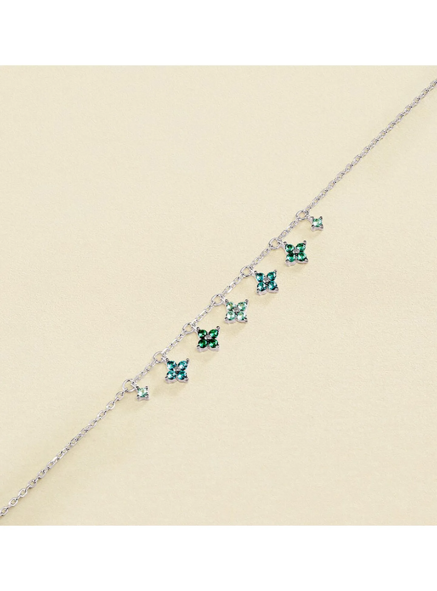 Bracelet Agatha Beloved pampilles fleurs oxydes_x005f_x000D_argent rhodié