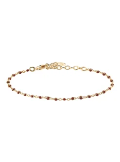 Bracelet Agatha Smarty laiton doré émail bordeaux
