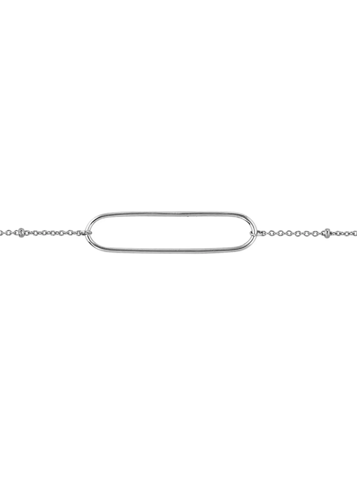 Bracelet Brillaxis anneau ovale or blanc 18 carats
