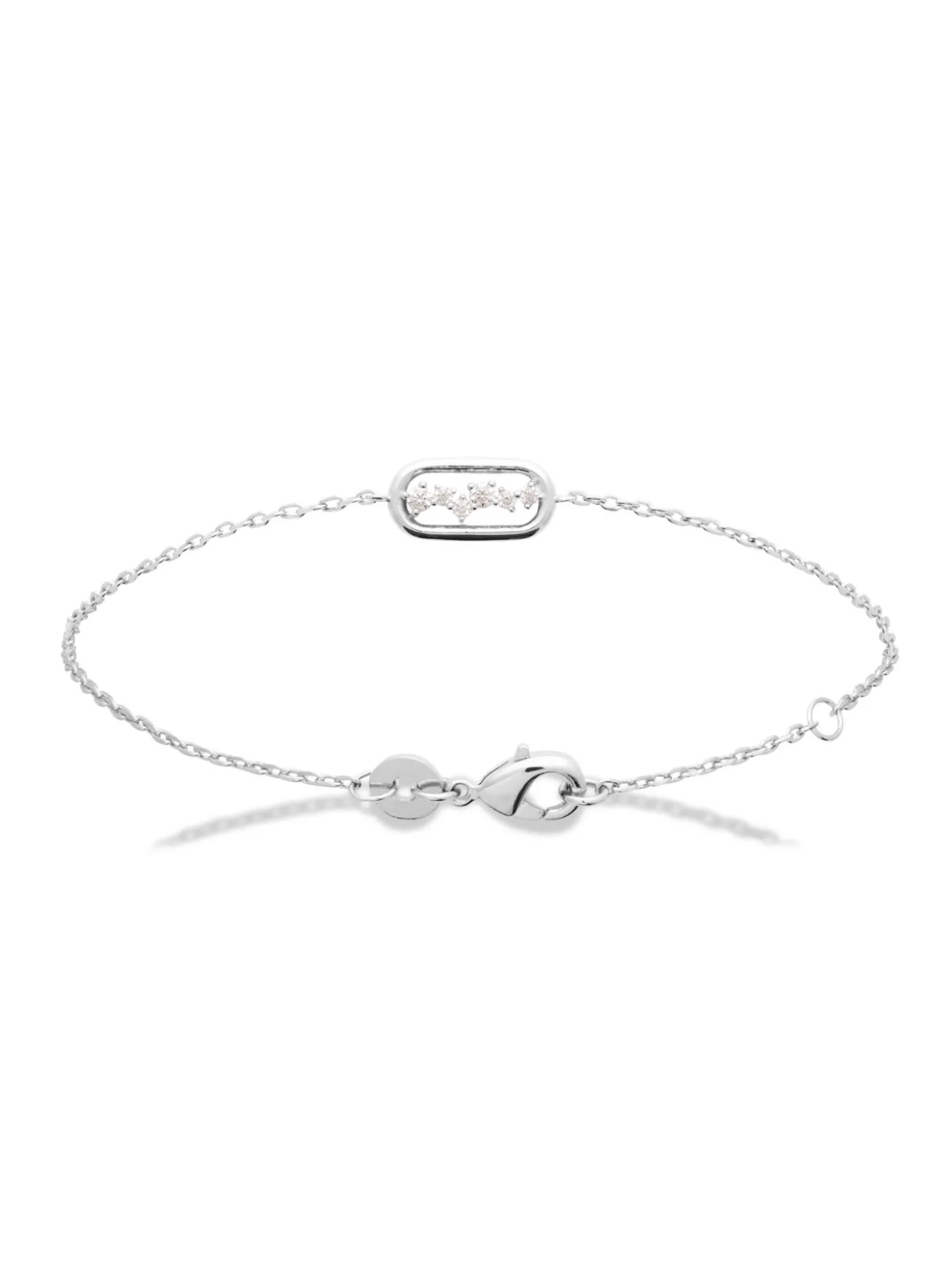 Bracelet Brillaxis argent rhodié motif ovale_x005f_x000D_avec oxydes