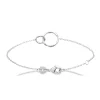 Bracelet Brillaxis argent rhodié anneaux entrelacés_x005f_x000D_18 cm