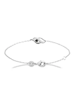 Bracelet Brillaxis argent flamme perle noire