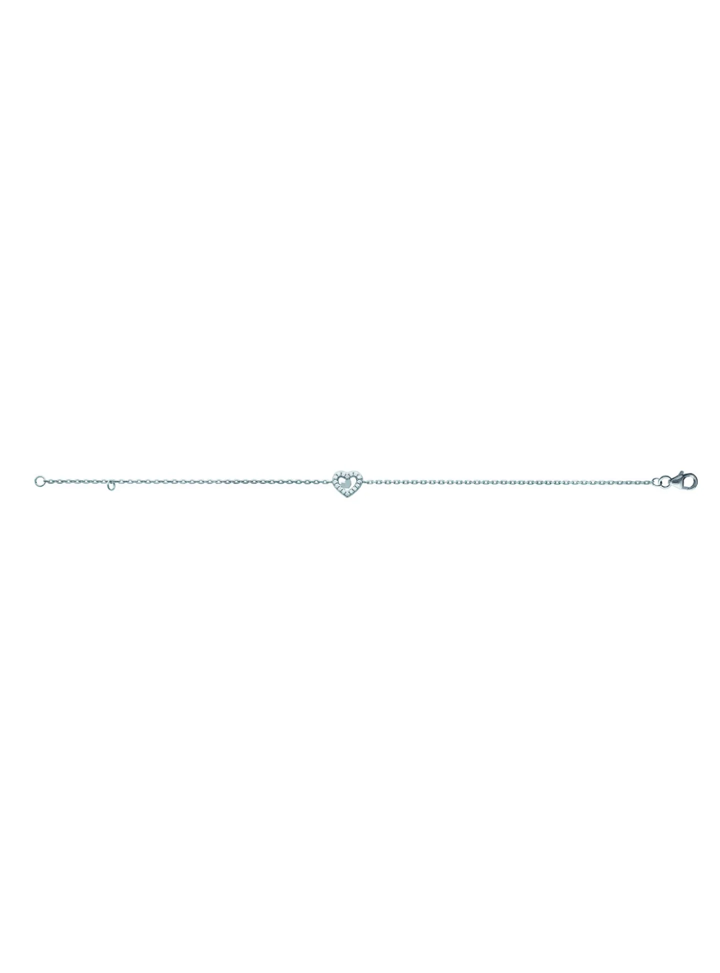 Bracelet Brillaxis argent rhodié petit coeur