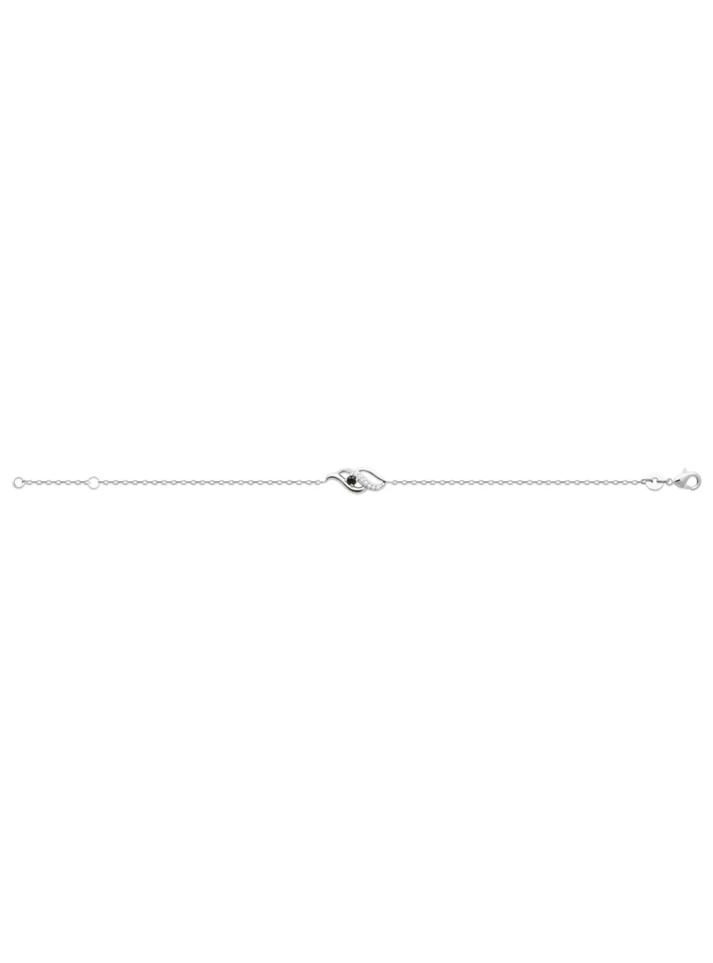 Bracelet Brillaxis argent flamme perle noire