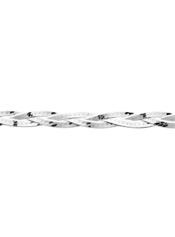 Bracelet Brillaxis argent rhodié tresse plate