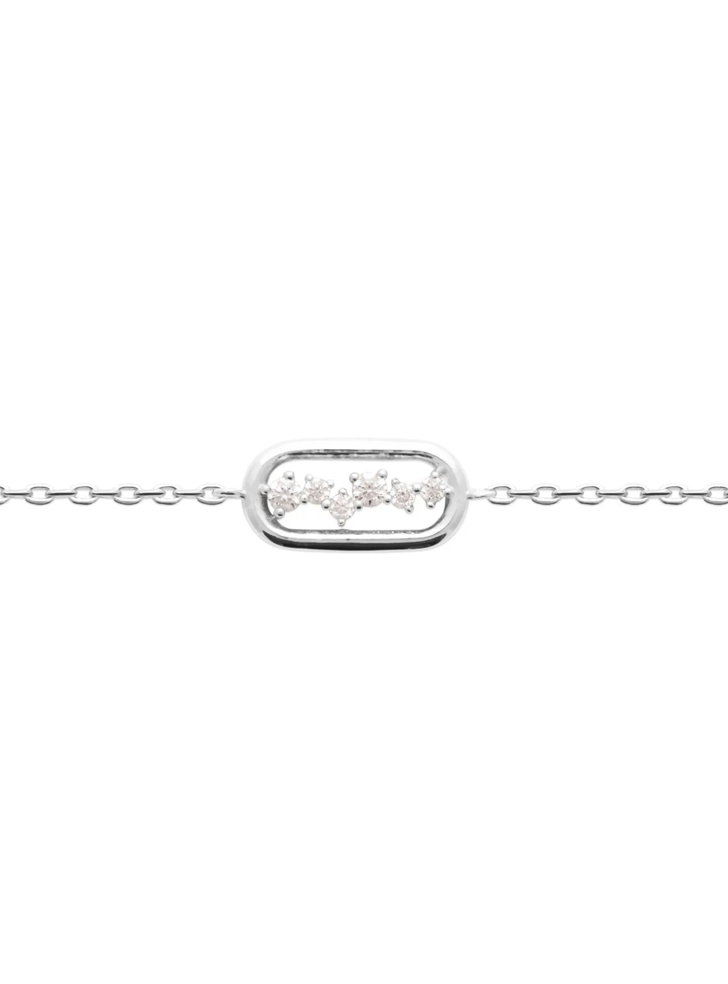 Bracelet Brillaxis argent rhodié motif ovale_x005f_x000D_avec oxydes
