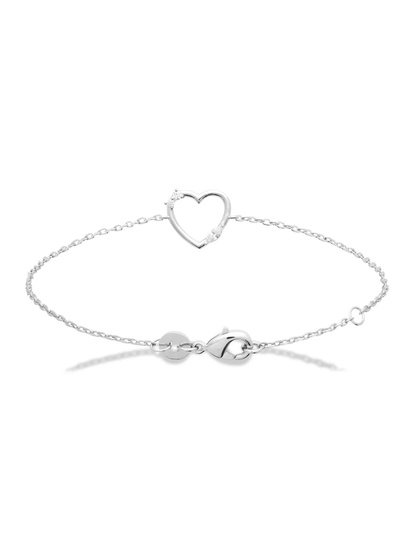 Bracelet Brillaxis coeur argent rhodié oxydes blancs