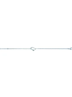 Bracelet Brillaxis coeur penché argent rhodié