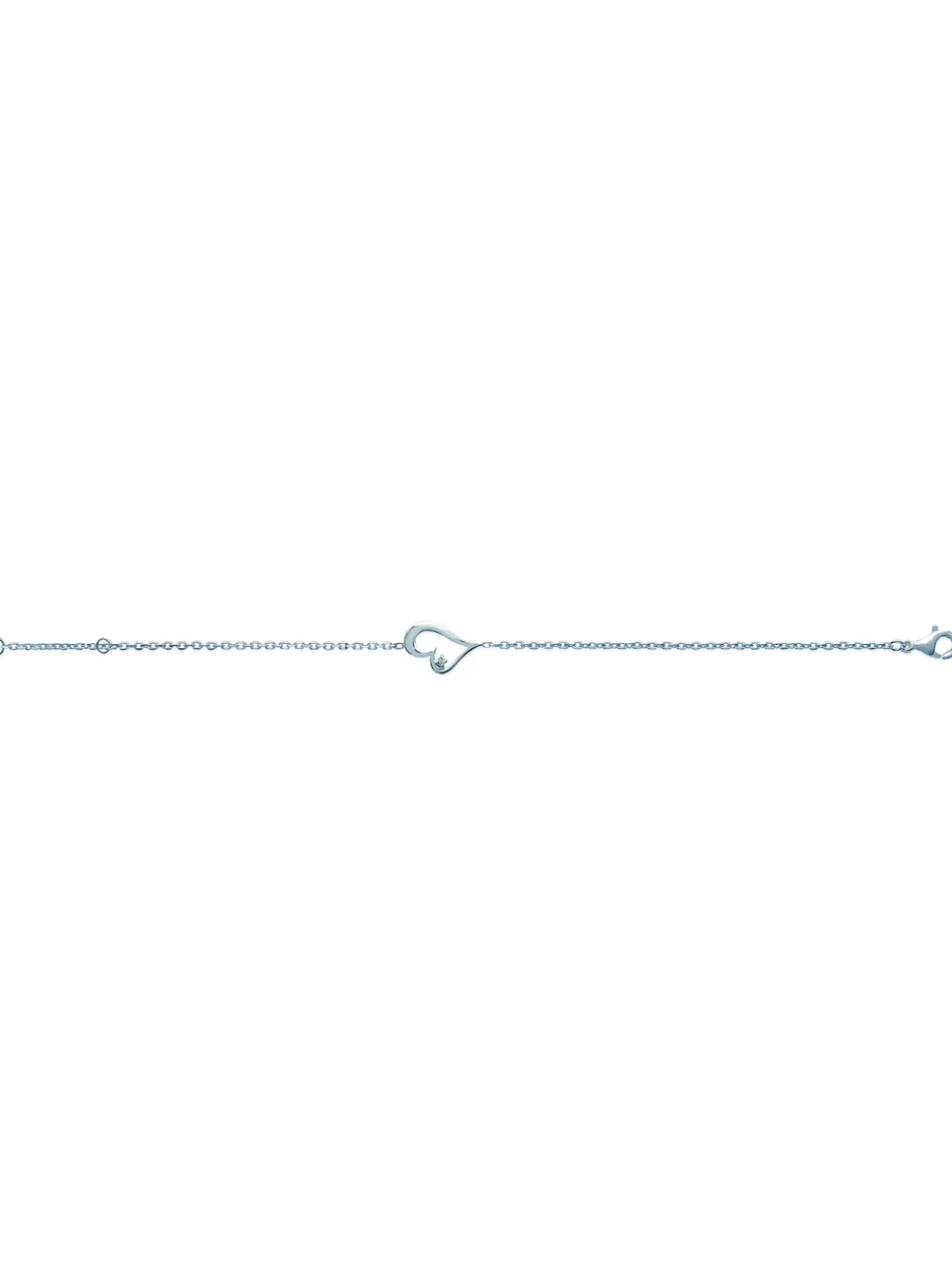 Bracelet Brillaxis coeur penché argent rhodié