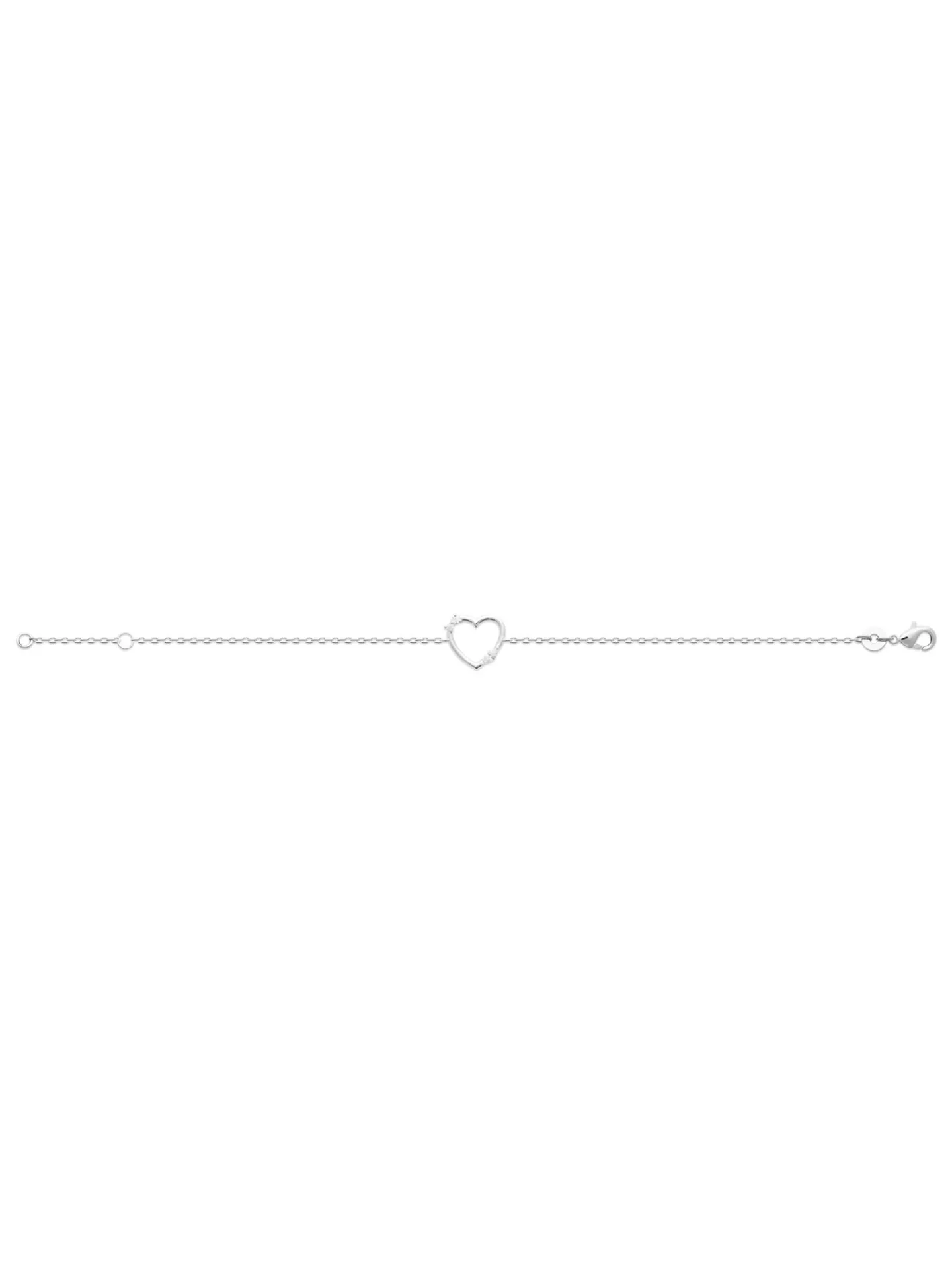 Bracelet Brillaxis coeur argent rhodié oxydes blancs