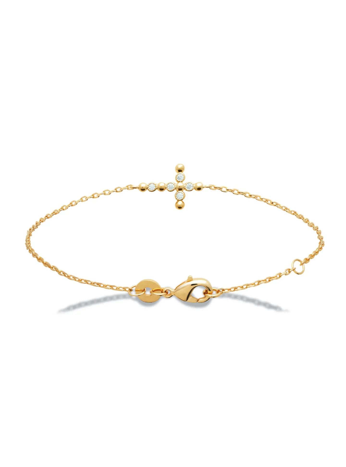 Bracelet Brillaxis croix chrétienne empierrée 18cm