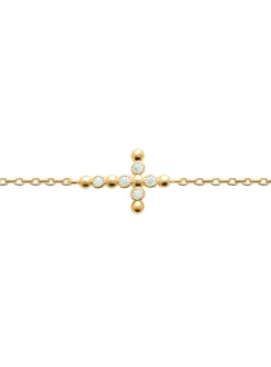 Bracelet Brillaxis croix chrétienne empierrée 18cm