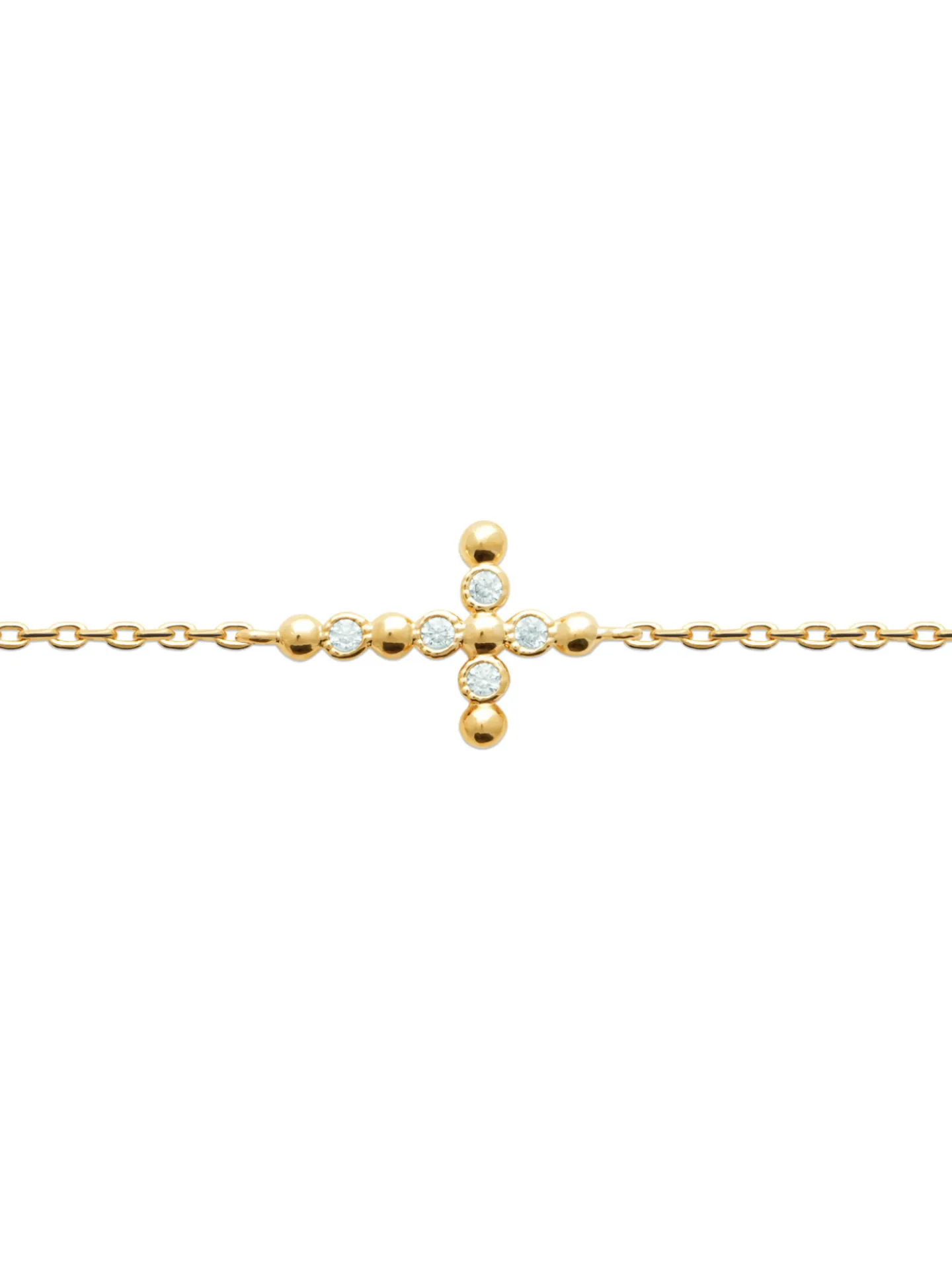 Bracelet Brillaxis croix chrétienne empierrée 18cm