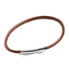 Bracelet Brillaxis cuir marron et acier