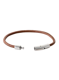Bracelet Brillaxis cuir marron et acier
