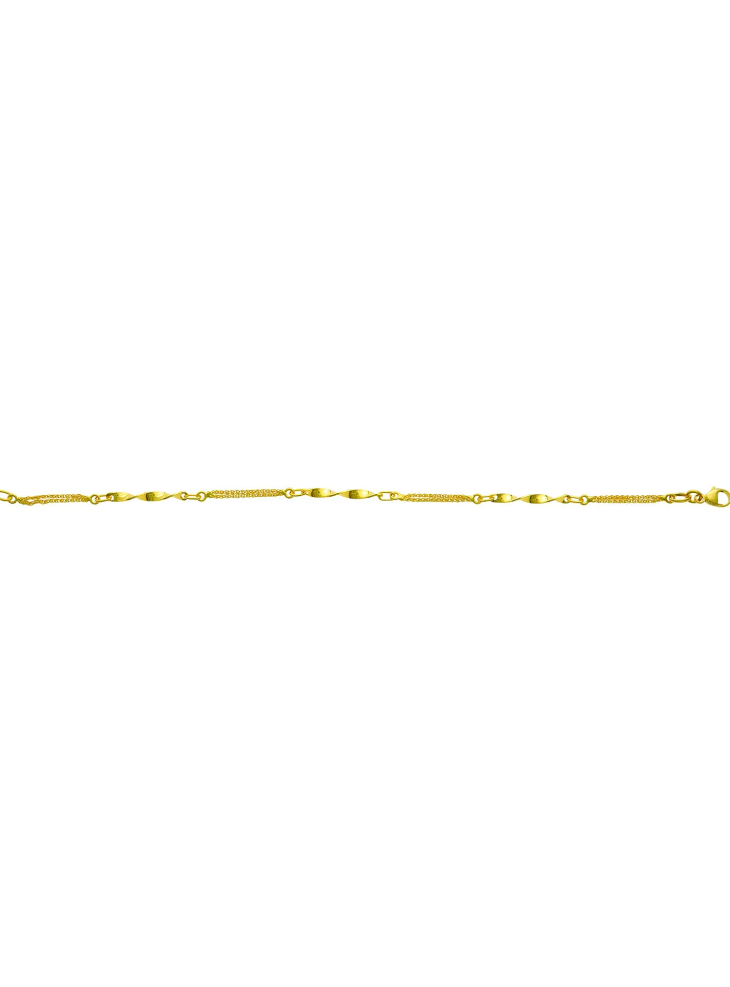 Bracelet Brillaxis deux rangs 3 motifs torsadés 18 K