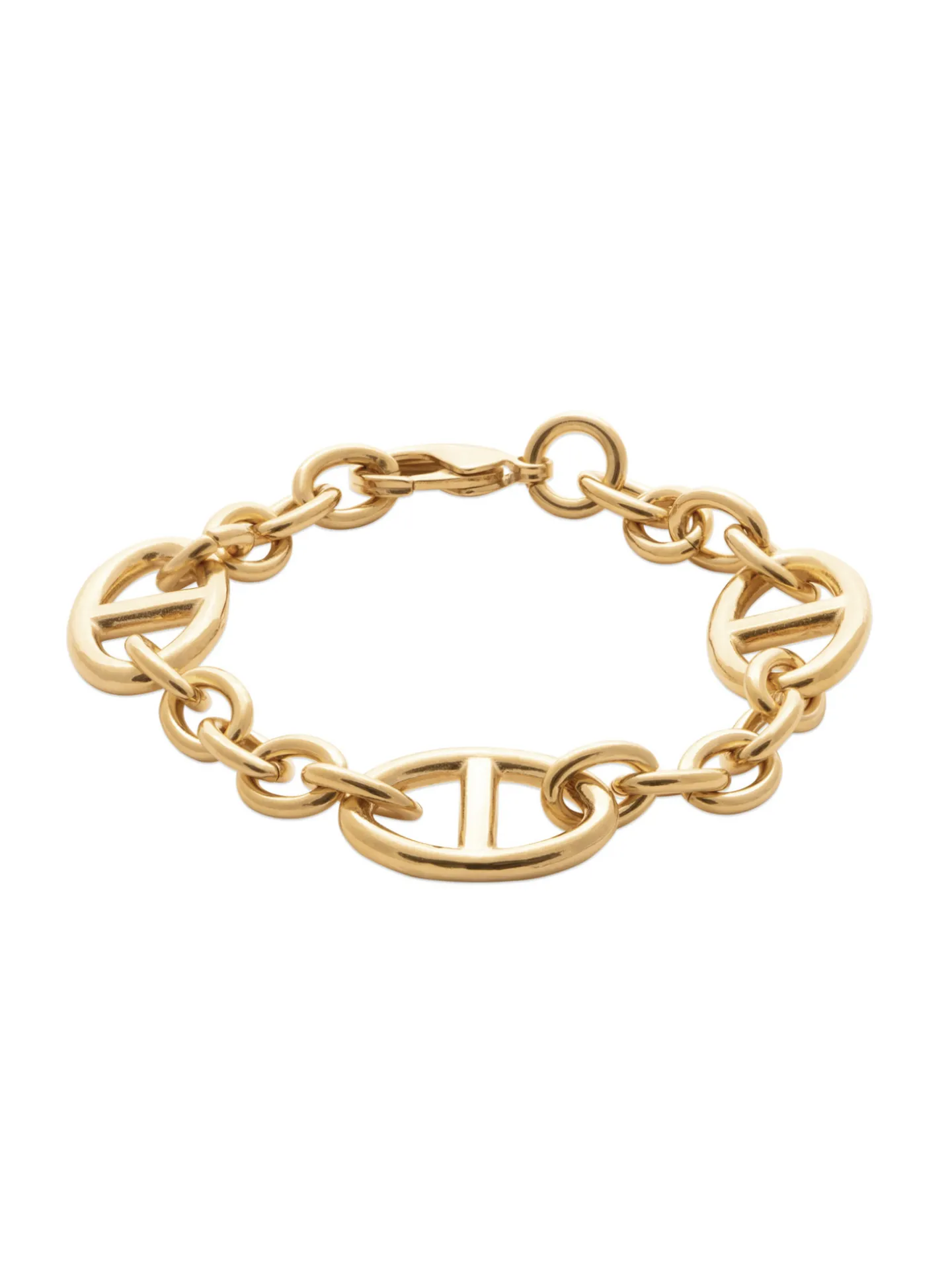 Bracelet Brillaxis gros maillons plaqué or 20 cm