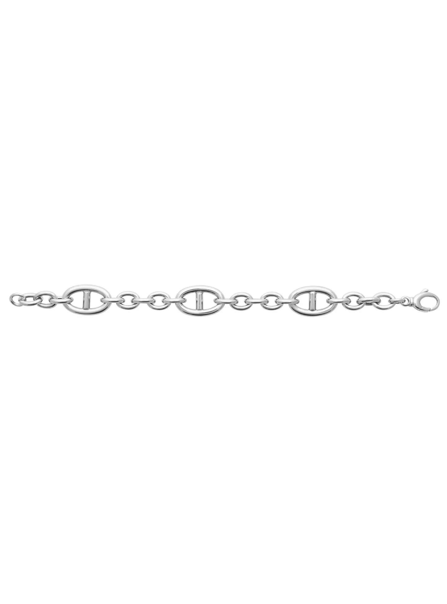 Bracelet Brillaxis gros maillons argent rhodié