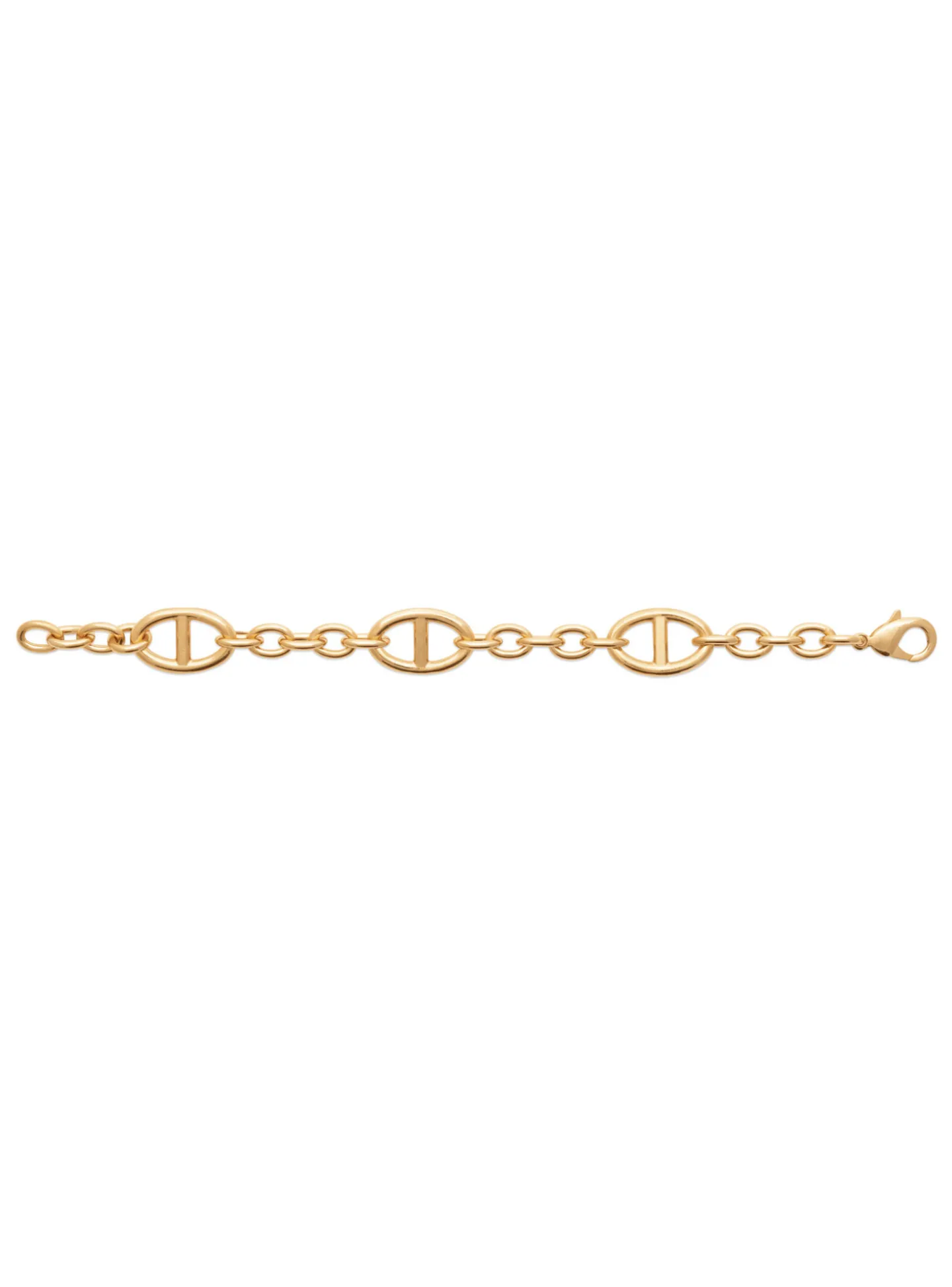 Bracelet Brillaxis gros maillons plaqué or 20 cm