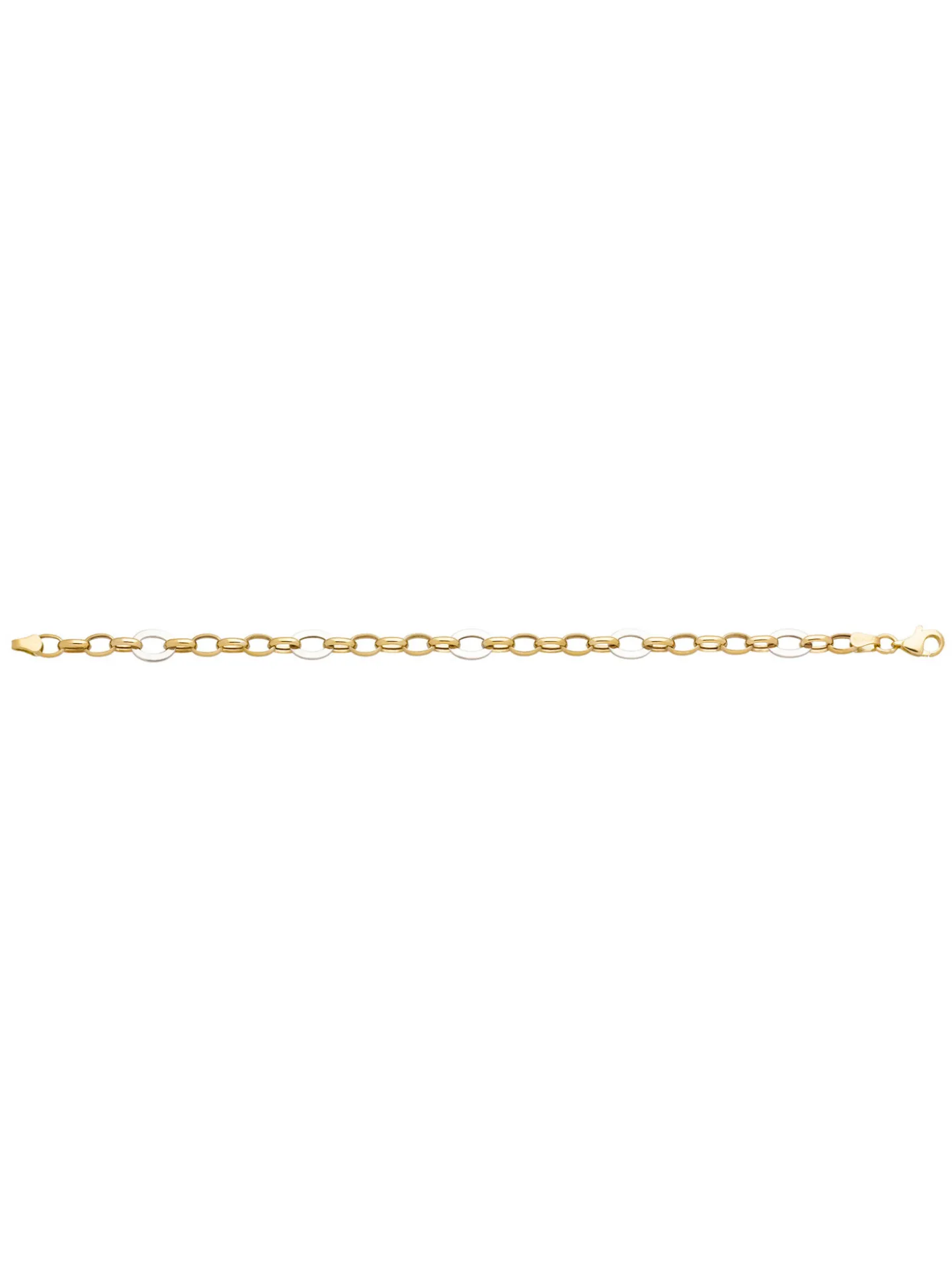 Bracelet Brillaxis maille forçat bicolore en or 9K