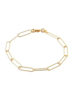Bracelet Brillaxis maillons ovalisés striés plaqué_x005f_x000D_18 cm