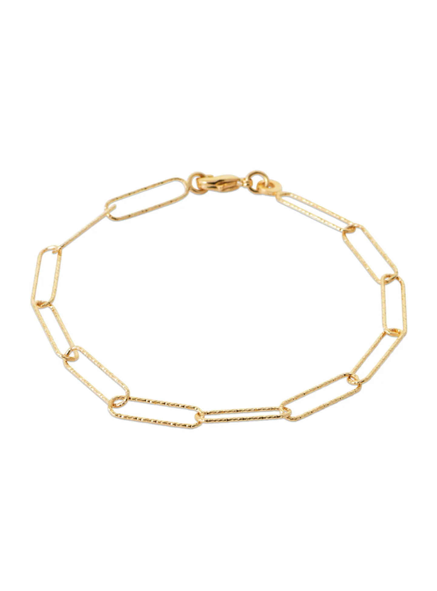 Bracelet Brillaxis maillons ovalisés striés plaqué_x005f_x000D_18 cm