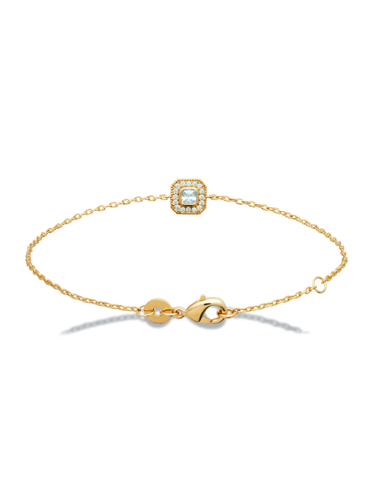 Bracelet Brillaxis motif carré plaqué or