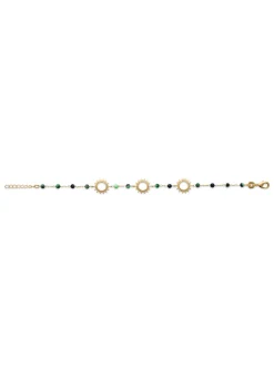Bracelet Brillaxis motif soleil et pierres rubis_x005f_x000D_zoisite