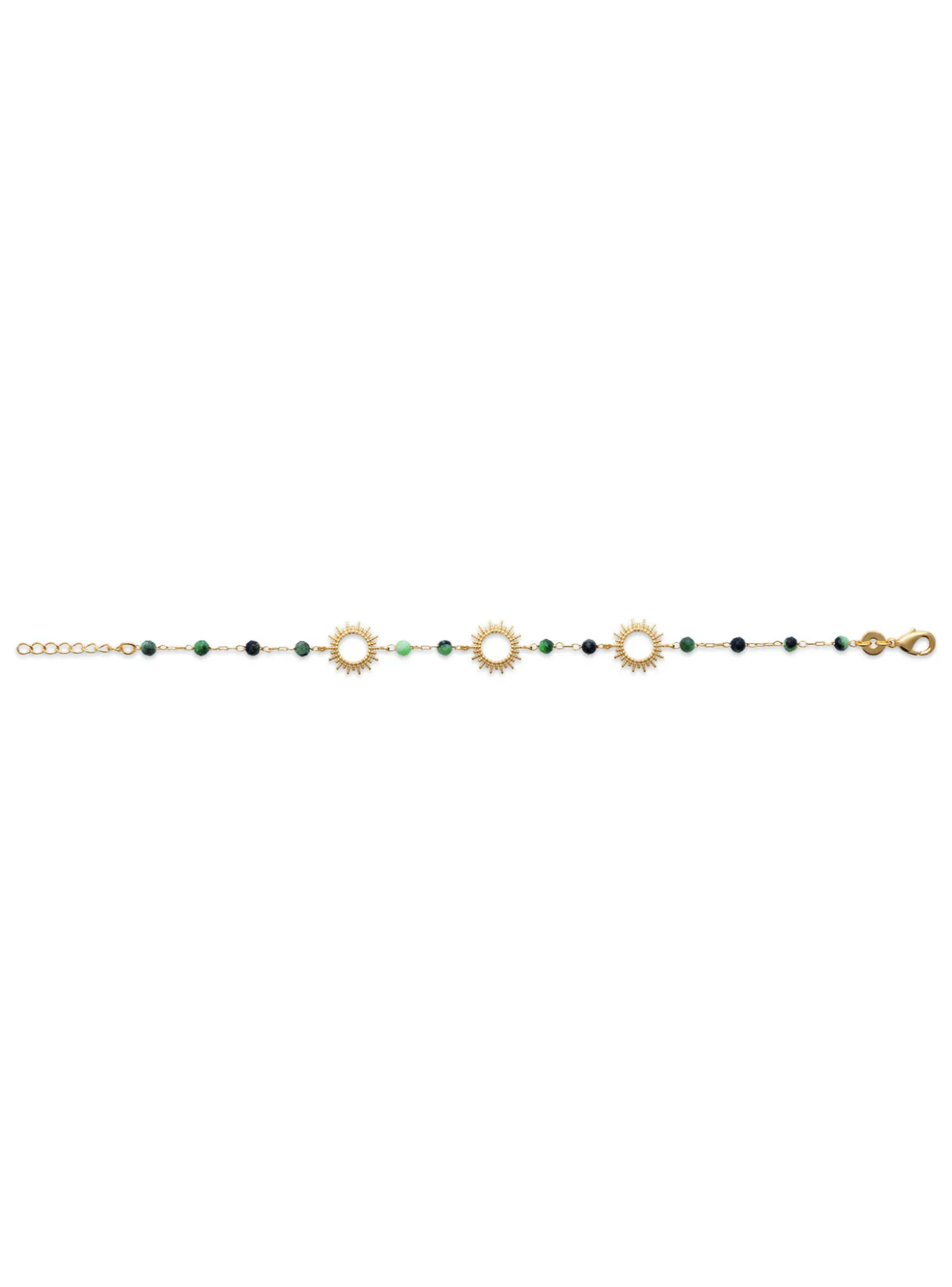 Bracelet Brillaxis motif soleil et pierres rubis_x005f_x000D_zoisite