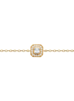 Bracelet Brillaxis motif carré plaqué or
