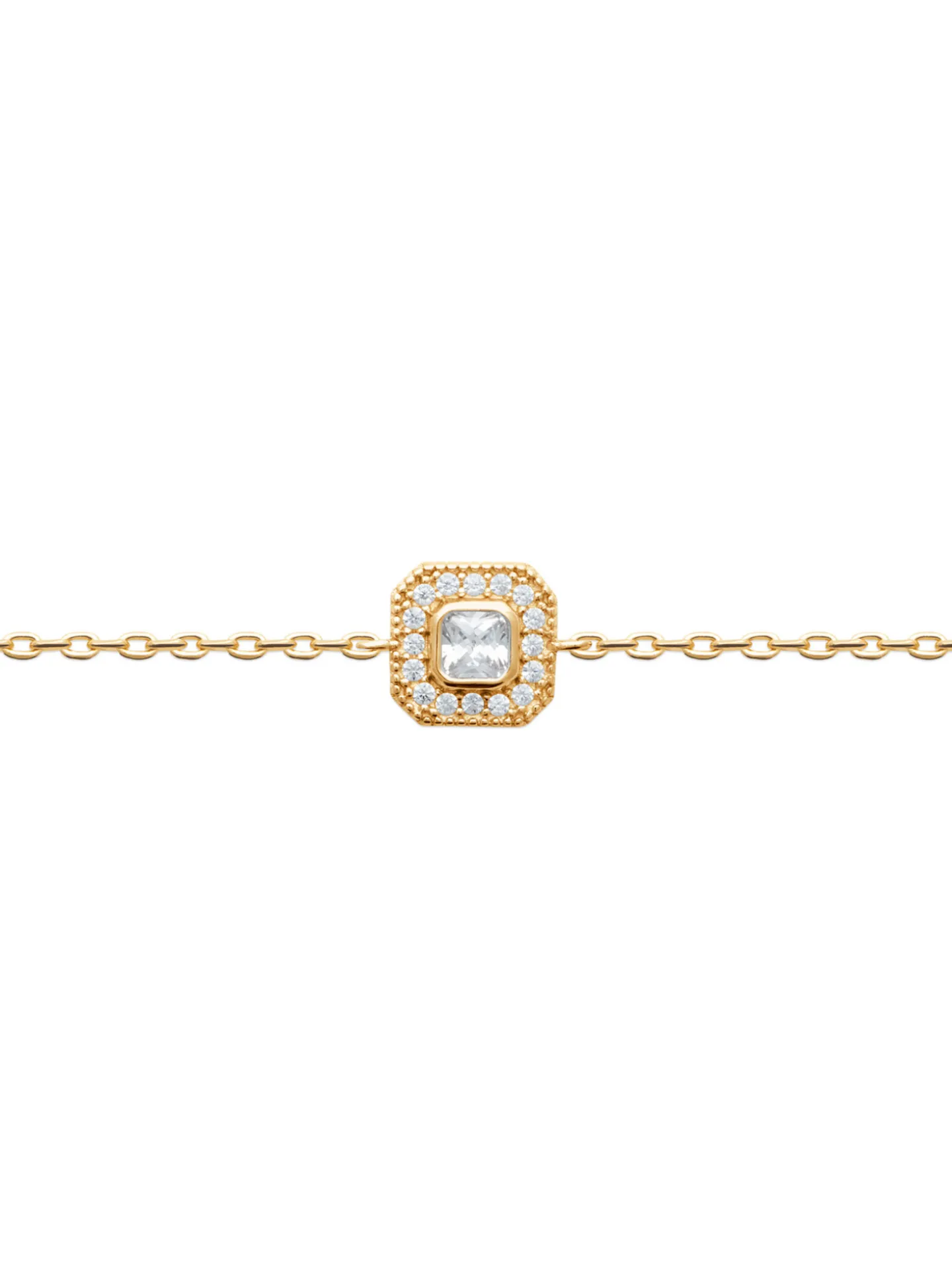 Bracelet Brillaxis motif carré plaqué or